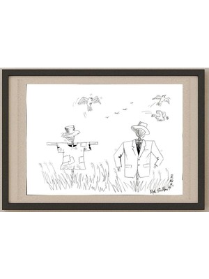 Karikatural Mok Siu Man 35X25CM Orijinal Karikatür Tablo
