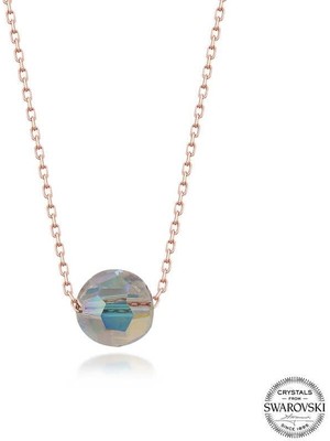 Özcömert Silver Swarovski Crystal Taşlı Parlak Top Gümüş Kadın Kolye