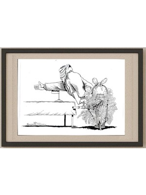 Karikatural Goran Celicanin 29X21CM Orijinal Karikatür Tablo