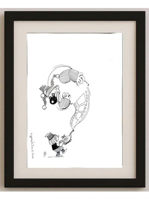 Karikatural Kiyarash Zandi 35X25CM Orijinal Karikatür Tablo