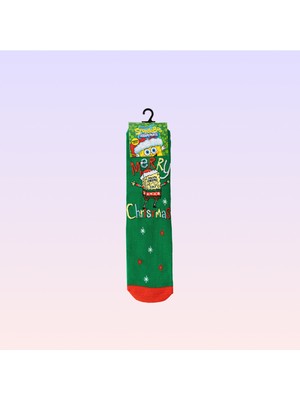 Nickelodeon Sünger Bob Kare Pantolon Unisex Yılbaşı Özel Çorabı 41–44