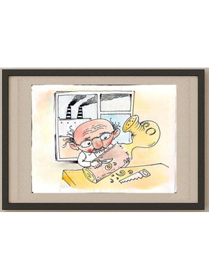 Karikatural Chernyshev Nickolay 29X21CM Orijinal Karikatür Tablo