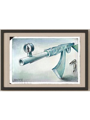 Karikatural Gai Yu 29X21CM Orijinal Karikatür Tablo