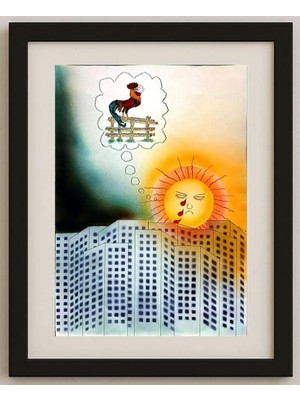 Karikatural Kostadin Naskov 43X30CM Orijinal Karikatür Tablo