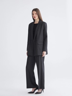 LC Waikiki Kruvaze Yaka Çizgili Kadın Blazer Ceket  (W5)