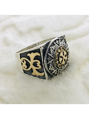 Canka Cami Desenli Taşsız  925 Ayar Gümüş Erkek Yüzük