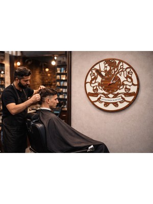 Kuaför Salonları Için Tasarlanmış Duvar Saati Kişiye Özel