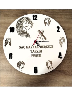 Kuaför ve Peruk Firmaları Için Modern Duvar Saati Şık ve Kalite Bir Arada NO:1090