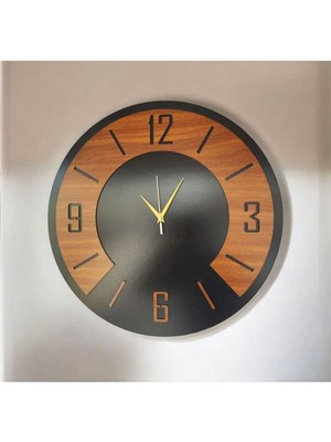 Duvar Saati - Ahşap Duvar Saati -Uygun Hediye Şık - Modern Saat No:7