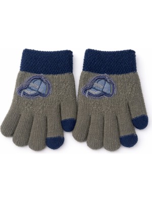 Gigi Giyim Kendinden Desenli Örme Erkek Çocuk Eldiven