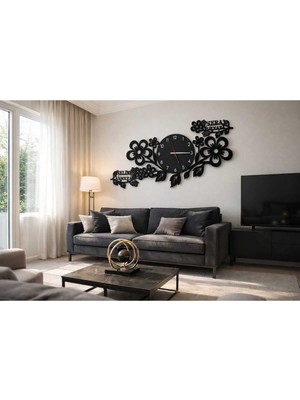 Kişiye Özel Yeni Tasarım Modern Salon Duvar Saati 60 cm