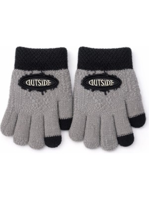 Gigi Giyim Kendinden Desenli Örme Erkek Çocuk Eldiven