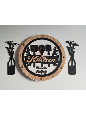 Mutfaklara Özel Duvar Saati Kişiye Özel