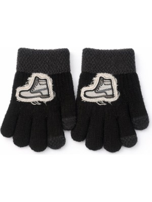 Gigi Giyim Kendinden Desenli Örme Erkek Çocuk Eldiven