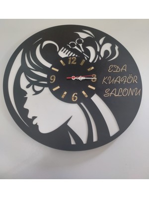 Kuaför Duvar Saati Muhteşem Tasaım Sağlam (3+3 Mm) Mdf (Kaliteli)