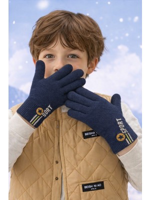 Gigi Giyim Sport Yazılı Peluş Erkek Çocuk Eldiven