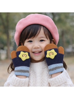 Gigi Giyim Yıldız Desenli Tek Parmak Unisex Çocuk Eldiven