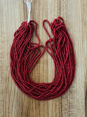 öztürk Kiremit Tonları Karışık Renkli 12DIZI. Çekoslovakya, Adana, Hapishane Işi, Iğne Oyası Kum Boncuğu.