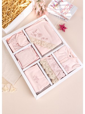 Babymod Çiçekli Zarif Dantelli 10 Parça 100% Pamuk Kız Bebek Hastane Çıkışı  Yeni Doğan Set