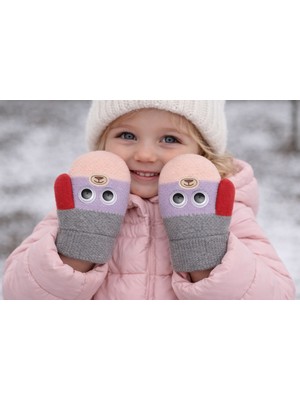 Gigi Giyim Göz Desenli Tek Parmak Kız Çocuk Eldiven