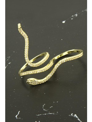 Bijuteri Net Xuping Yılan Zirkon Taşlı Iki Parmak Çelik Yüzük