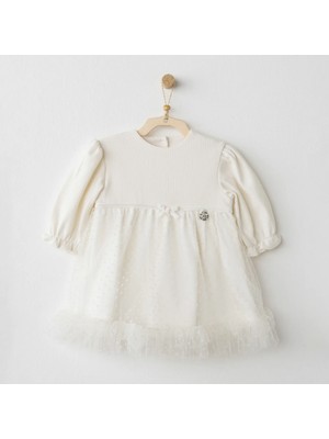 Andywawa AC26257 Baby Bow Bliss Elbise Ekru