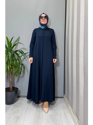 Miss Dalida Düz Renk Rahat Kesim Triko Elbise Lacivert T26K-4009
