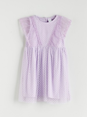 Lc Waikiki Yeni Sezon Bisiklet Yaka Kız Çocuk Dantel Elbise