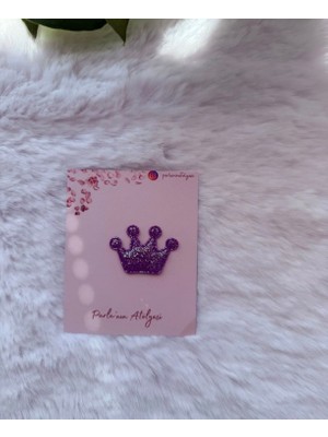 Parla'nın Atölyesi 0-3 Yaş Az Saçlı ve Saçsız Bebek Tokası Mor Küçük Taç