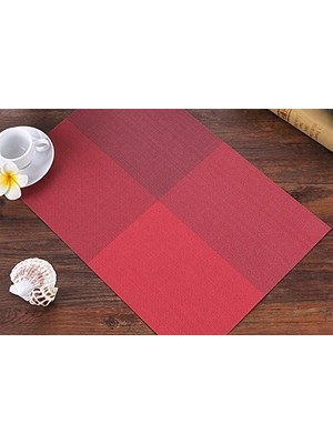 Masa Örtüsü 4'lü Set Amerikan Servis Sunum Altlığı Yıkanabilir Yanmaz 45 x 30 cm Tabak Sunum Altlığı