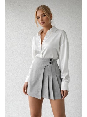 Yüksek Bel Pileli Etek