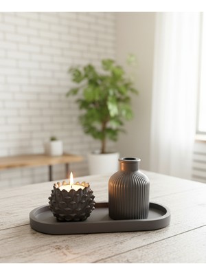 Semy Store Çam Kozalağı Mumluk ve Iskandinav Vazo, Dekorasyon, Biblo, Mum, Sunum Tabağı