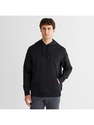 Gant Erkek Siyah Relaxed Fit Kapüşonlu Sweatshirt