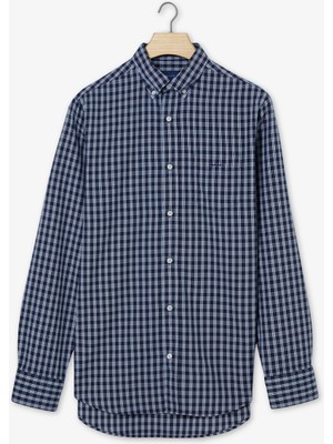 Gant Erkek Lacivert Regular Fit Kareli Gömlek