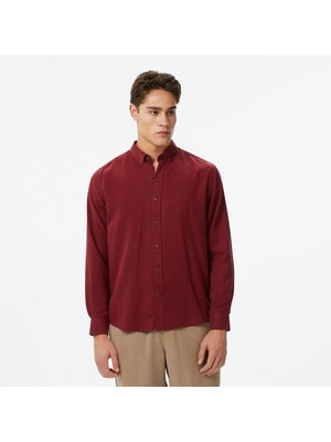Nautica Erkek Bordo Classic Fit Gömlek