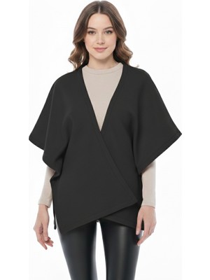 Asn Concept Kadın Siyah Renk Polar Panço