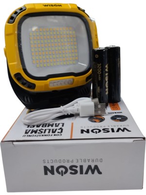 Wison WS-582 Profesyonel Çalışma Lambası | 6400 Mah | 3 Işık Modu | Powerbank Özellikli | Manyetik & Ayaklı