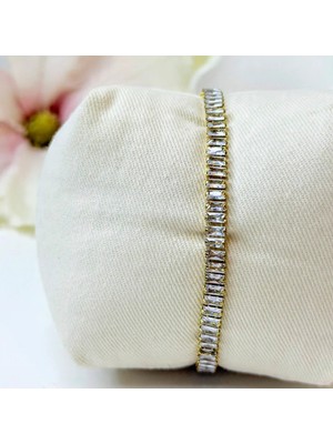 Bimia Gold Baget Taşlı Su Yolu Bileklik