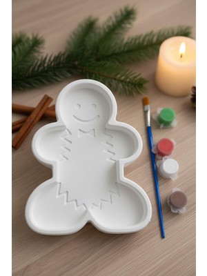 Çiçekli Atölye Kurabiye Adam Tabak Yılbaşı Etkinlik Boyama Çocuklara Hediye Yetişkinlere Etkinlik