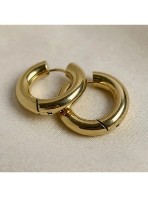 Bimia Gold Kalın Halka Küpe