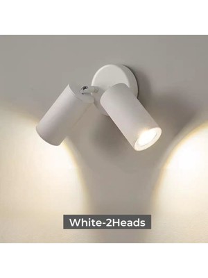 Riolight Modern Oda,salon,banyo Beyaz 2li Hareketli Başlık Metal Duvar Aplik Spot(Ampül Dahildir)