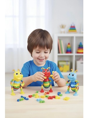 HYD Sevimli Eğitici Sök Tak Renkli Akrobat Karınca Montessori Eğitici Oyuncak