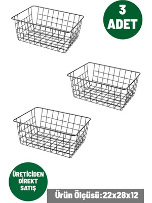 Cocovia 3 Adet Çok Amaçlı Sepet Organizer Banyo Düzenleyici Kiler Mutfak Organizer Dolap Içi Düzenleyici