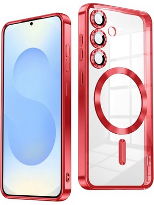 Kip GSM Samsung Galaxy A55 Uyumlu Kılıf Magsafe Şarj Destekli Kamera Lens Koruyuculu Renkli Yumuşak Kapak