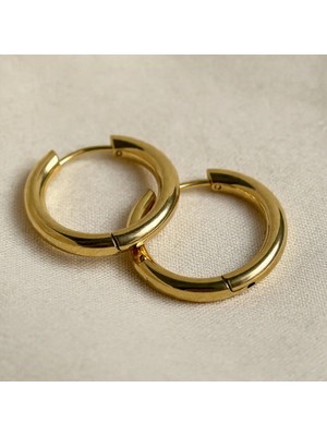 Bimia Gold Ince Halka Küpe