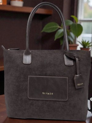 Leauder Women Kadın Süet Görünümlü Shopper Omuz Çantası Geniş Hacimli Şık Günlük Çanta