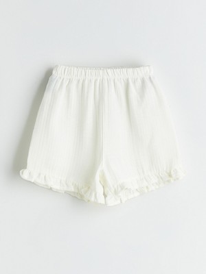 Lc Waikiki Yeni Sezon Beli Lastikli Fırfır Detaylı Kız Çocuk Şort