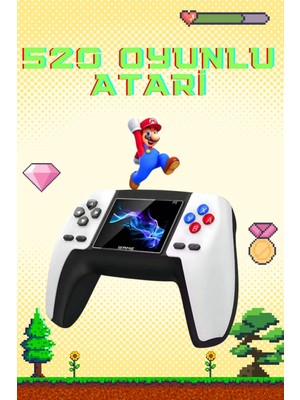 Fırsatkolik Retro Konsol P5 Uyumlu Taşınabilir 520 Oyunlu Kablosuz Game Stick