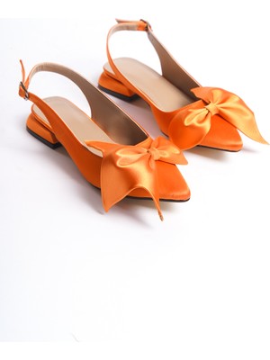 Muhhu Moda Günlük ,2 cm Topuklu ,fiyonklu, Arkası Açık, Tam Kalıp