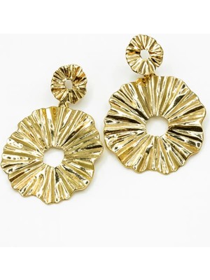 Bimia Gold Çiçek Küpe